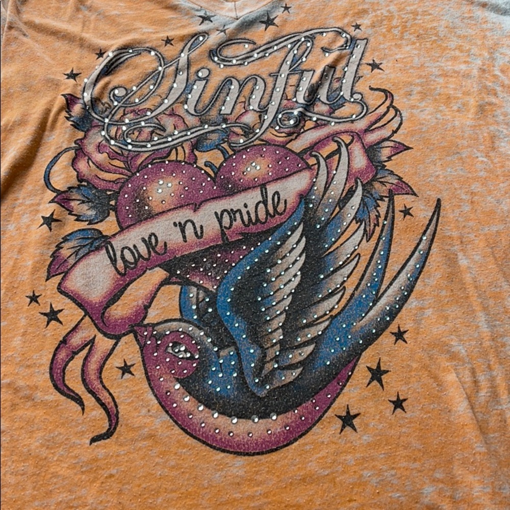 Sinful burnout Tee- Small